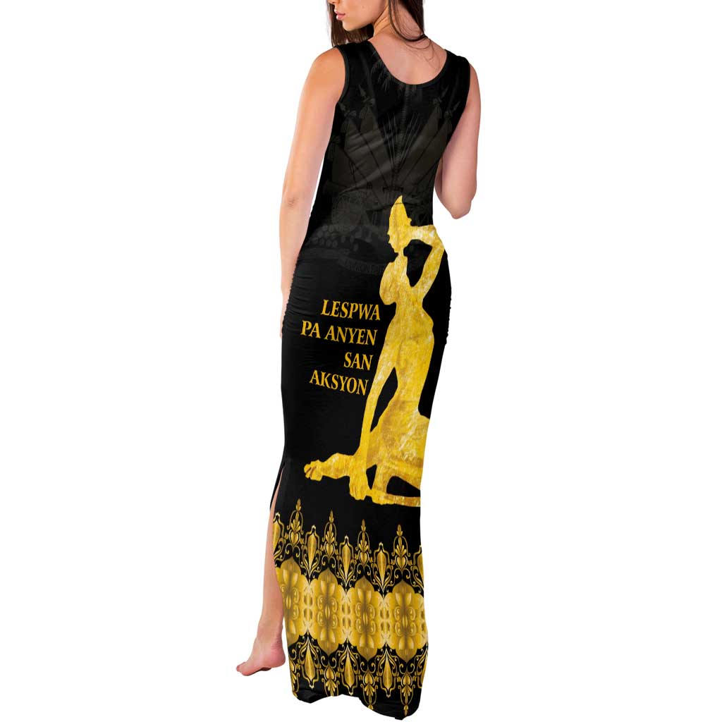 Haiti Neg Marron Gold Tank Maxi Dress Lespwa pa anyen san aksyon - Wonder Print Shop