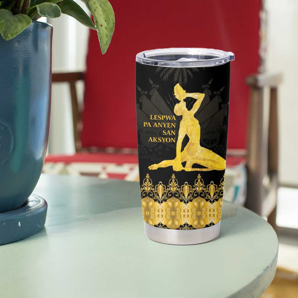 Haiti Neg Marron Gold Tumbler Cup Lespwa pa anyen san aksyon - Wonder Print Shop