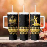 Haiti Neg Marron Gold Tumbler With Handle Lespwa pa anyen san aksyon - Wonder Print Shop