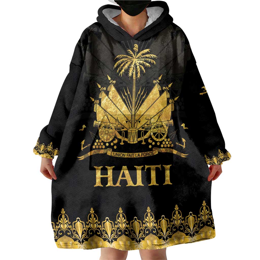 Haiti Neg Marron Gold Wearable Blanket Hoodie Lespwa pa anyen san aksyon - Wonder Print Shop