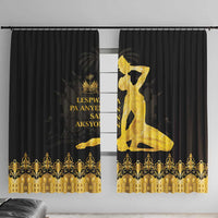 Haiti Neg Marron Gold Window Curtain Lespwa pa anyen san aksyon - Wonder Print Shop