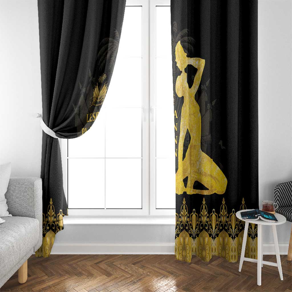 Haiti Neg Marron Gold Window Curtain Lespwa pa anyen san aksyon - Wonder Print Shop