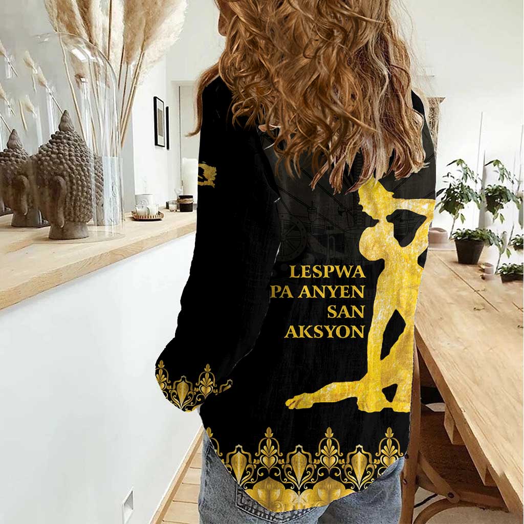 Haiti Neg Marron Gold Women Casual Shirt Lespwa pa anyen san aksyon - Wonder Print Shop