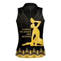 Haiti Neg Marron Gold Women Sleeveless Polo Shirt Lespwa pa anyen san aksyon - Wonder Print Shop