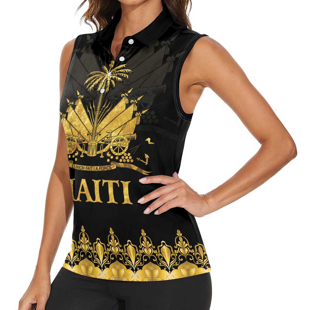 Haiti Neg Marron Gold Women Sleeveless Polo Shirt Lespwa pa anyen san aksyon - Wonder Print Shop
