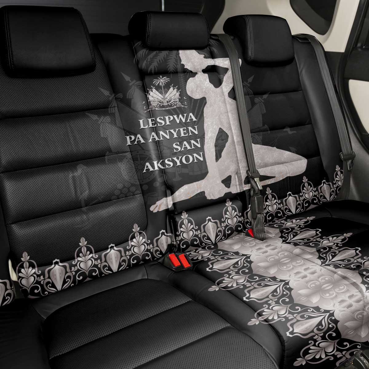 Haiti Neg Marron Silver Back Car Seat Cover Hope is Nothing Without Action - Wonder Print Shop