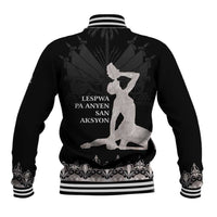 Haiti Neg Marron Silver Baseball Jacket Hope is Nothing Without Action - Wonder Print Shop