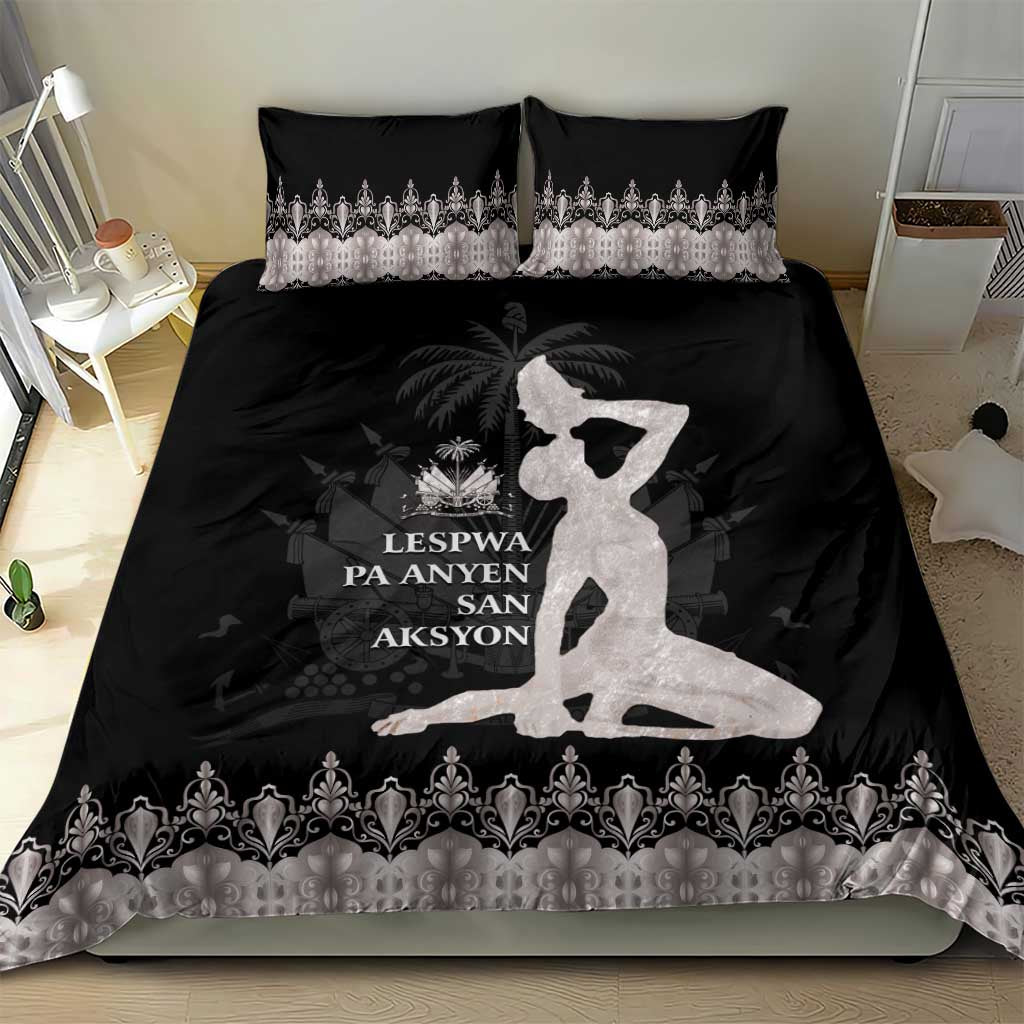Haiti Neg Marron Silver Bedding Set Hope is Nothing Without Action - Wonder Print Shop