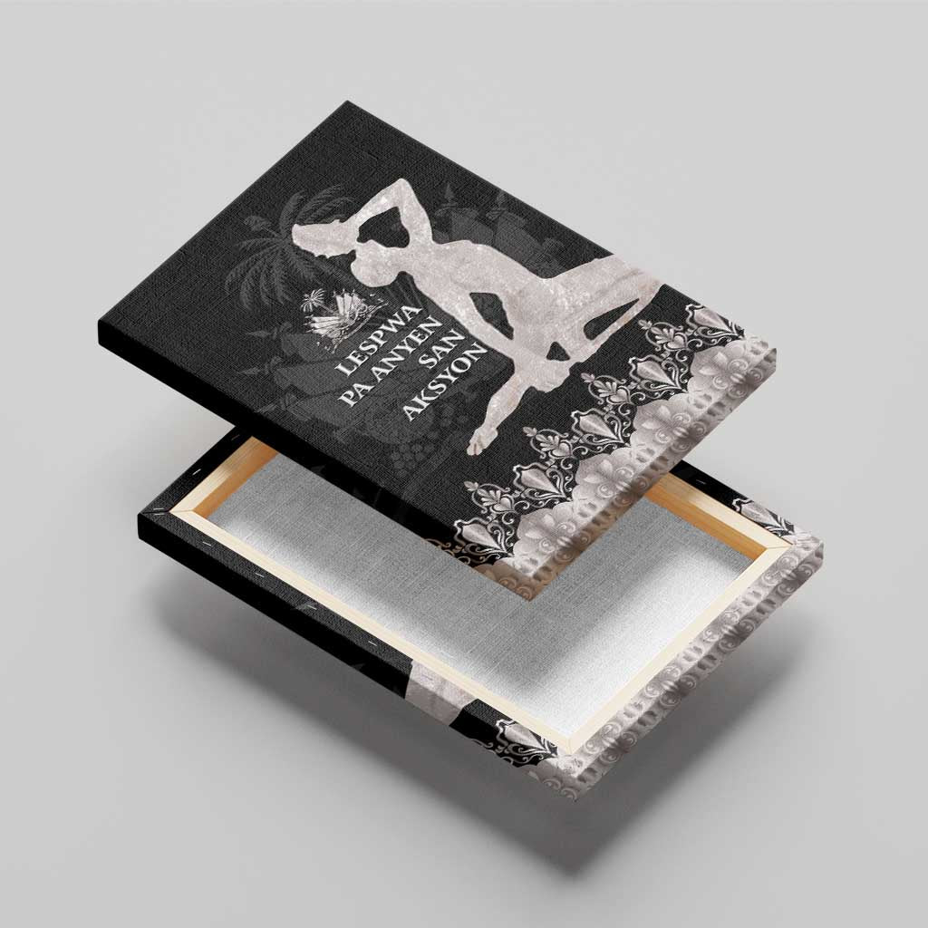 Haiti Neg Marron Silver Canvas Wall Art Hope is Nothing Without Action - Wonder Print Shop