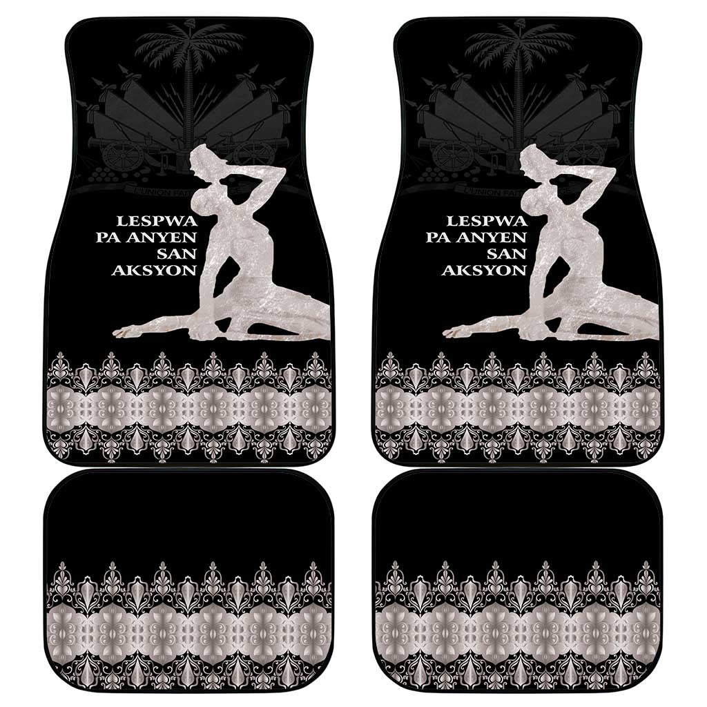 Haiti Neg Marron Silver Car Mats Hope is Nothing Without Action - Wonder Print Shop