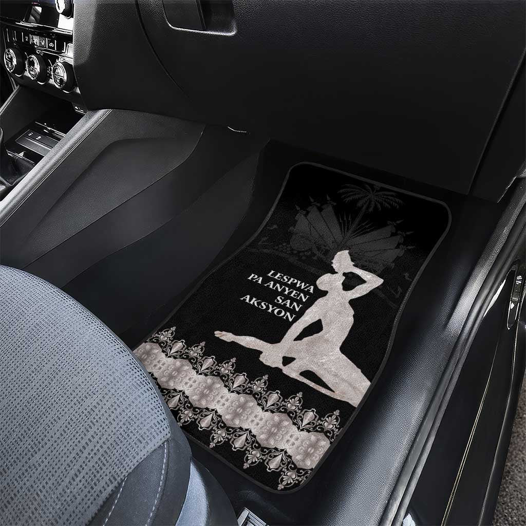 Haiti Neg Marron Silver Car Mats Hope is Nothing Without Action - Wonder Print Shop