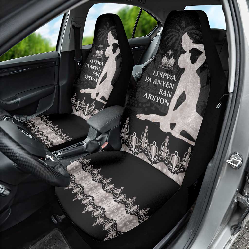 Haiti Neg Marron Silver Car Seat Cover Hope is Nothing Without Action - Wonder Print Shop