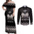 Haiti Neg Marron Silver Couples Matching Off Shoulder Maxi Dress and Long Sleeve Button Shirt Hope is Nothing Without Action - Wonder Print Shop