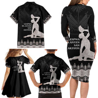 Haiti Neg Marron Silver Family Matching Long Sleeve Bodycon Dress and Hawaiian Shirt Hope is Nothing Without Action - Wonder Print Shop