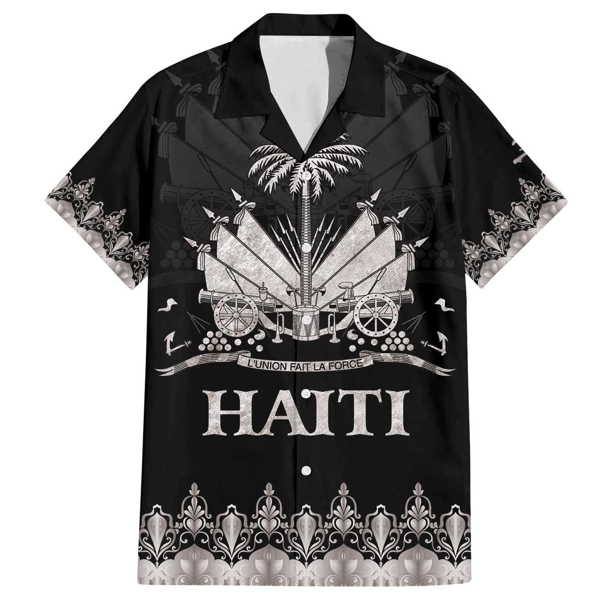 Haiti Neg Marron Silver Family Matching Off The Shoulder Long Sleeve Dress and Hawaiian Shirt Hope is Nothing Without Action - Wonder Print Shop