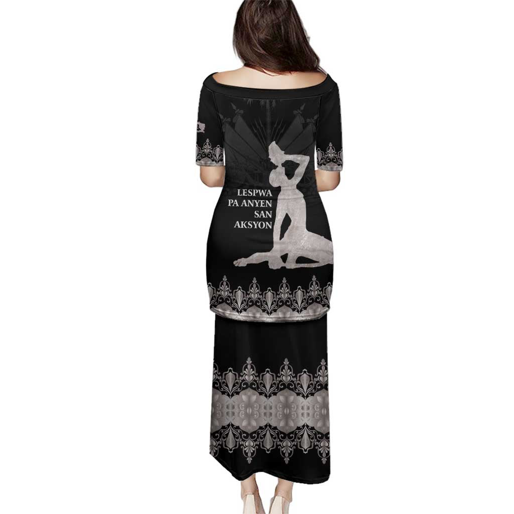 Haiti Neg Marron Silver Family Matching Puletasi and Hawaiian Shirt Hope is Nothing Without Action - Wonder Print Shop