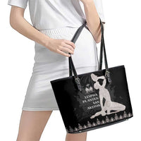 Haiti Neg Marron Silver Leather Tote Bag Hope is Nothing Without Action - Wonder Print Shop