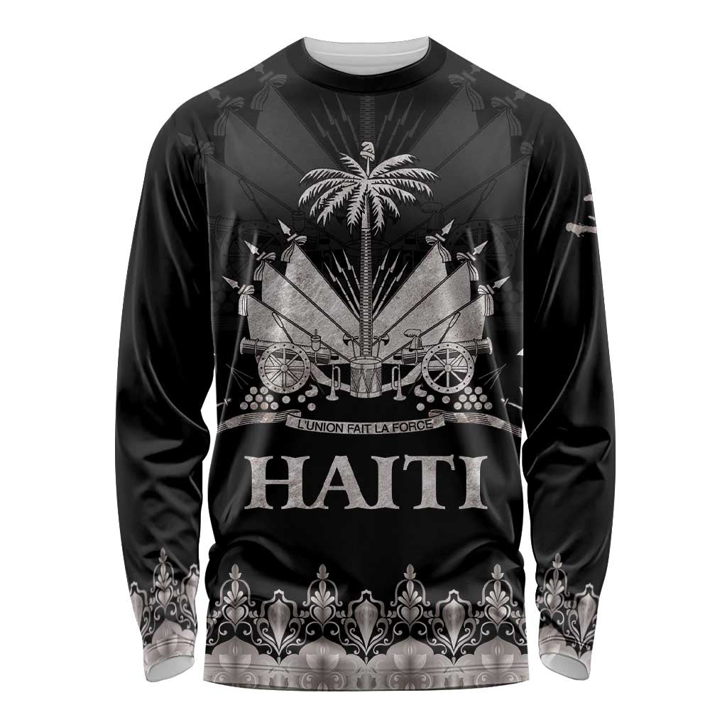 Haiti Neg Marron Silver Long Sleeve Shirt Hope is Nothing Without Action - Wonder Print Shop