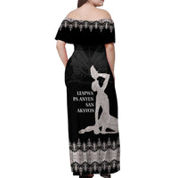 Haiti Neg Marron Silver Off Shoulder Maxi Dress Hope is Nothing Without Action - Wonder Print Shop