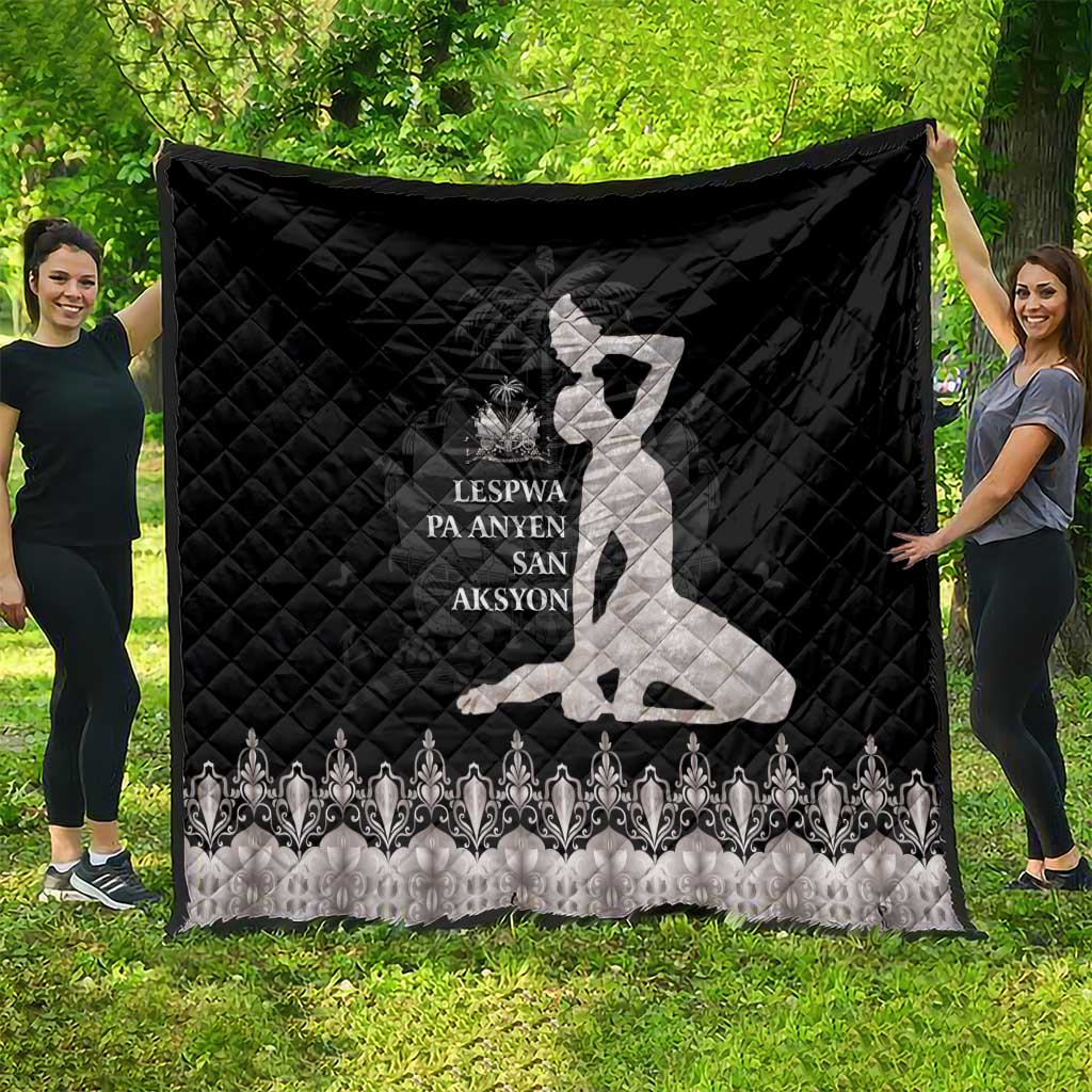 Haiti Neg Marron Silver Quilt Hope is Nothing Without Action - Wonder Print Shop