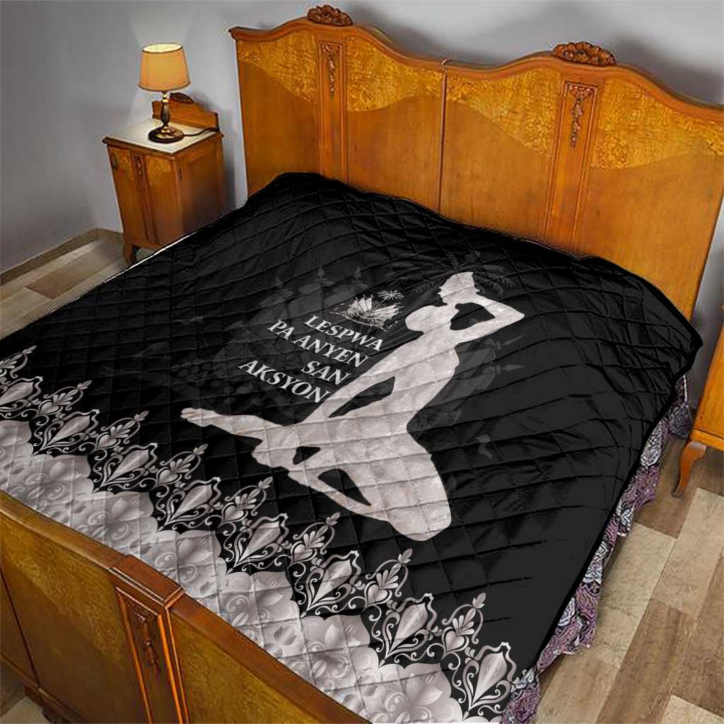 Haiti Neg Marron Silver Quilt Hope is Nothing Without Action - Wonder Print Shop