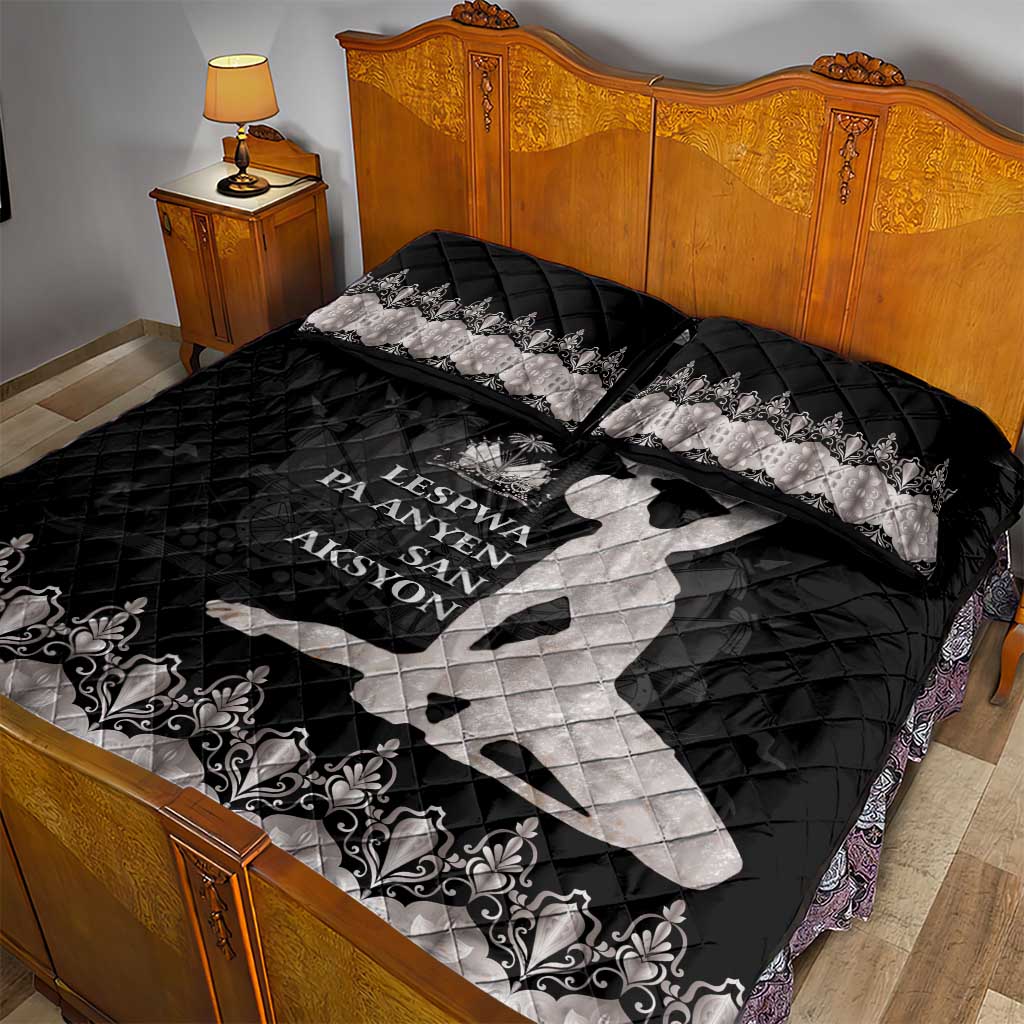 Haiti Neg Marron Silver Quilt Bed Set Hope is Nothing Without Action - Wonder Print Shop