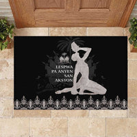 Haiti Neg Marron Silver Rubber Doormat Hope is Nothing Without Action - Wonder Print Shop