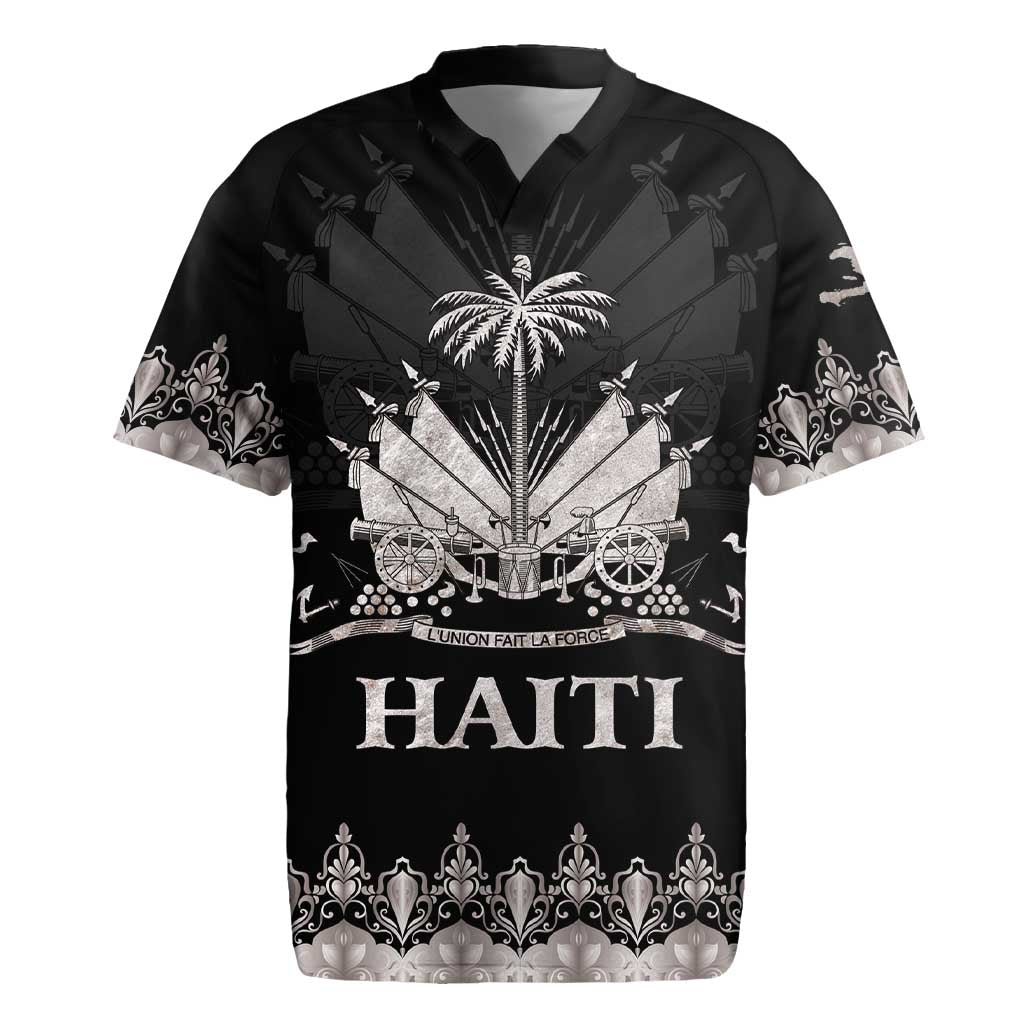 Haiti Neg Marron Silver Rugby Jersey Hope is Nothing Without Action - Wonder Print Shop