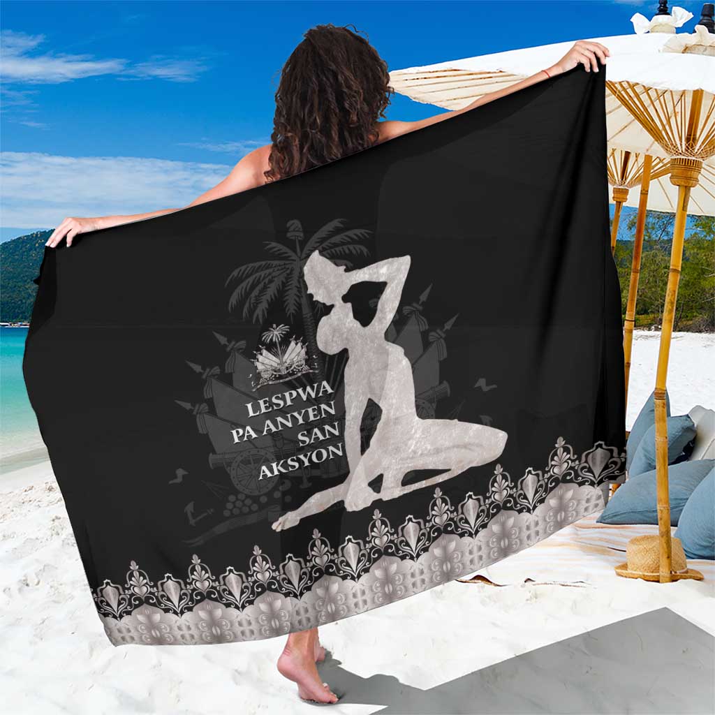 Haiti Neg Marron Silver Sarong Hope is Nothing Without Action - Wonder Print Shop