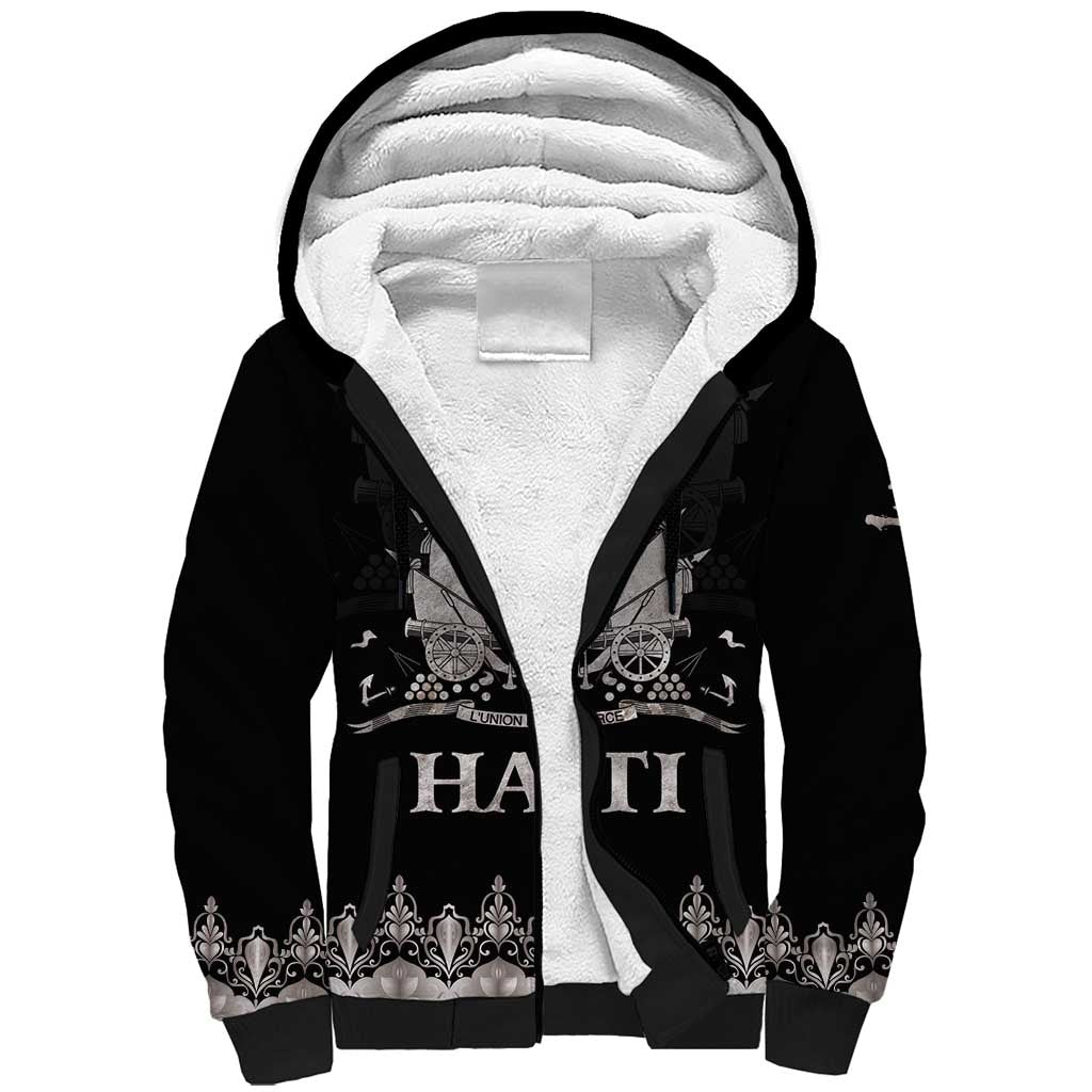 Haiti Neg Marron Silver Sherpa Hoodie Hope is Nothing Without Action - Wonder Print Shop