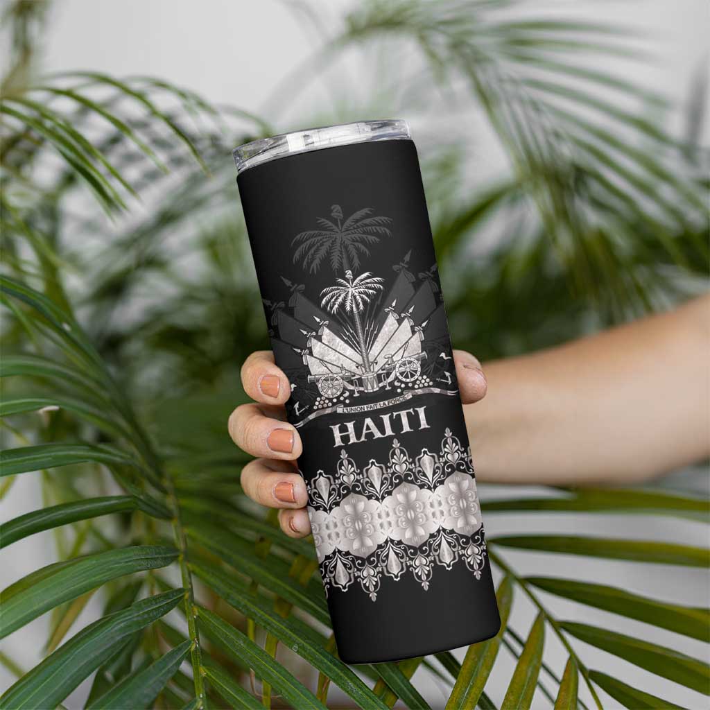 Haiti Neg Marron Silver Skinny Tumbler Hope is Nothing Without Action - Wonder Print Shop