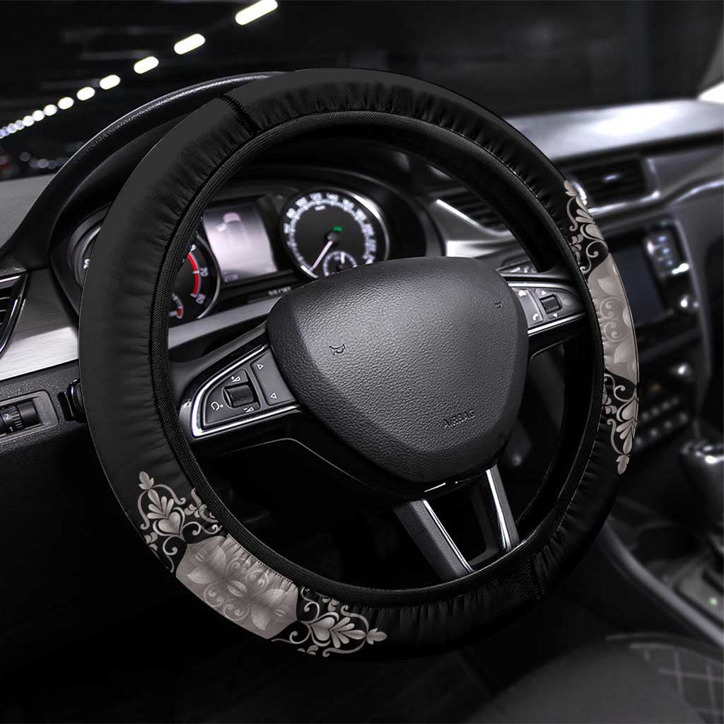 Haiti Neg Marron Silver Steering Wheel Cover Hope is Nothing Without Action - Wonder Print Shop