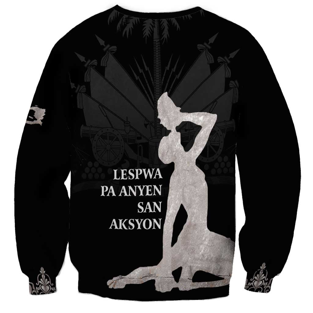 Haiti Neg Marron Silver Sweatshirt Hope is Nothing Without Action - Wonder Print Shop