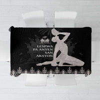 Haiti Neg Marron Silver Tablecloth Hope is Nothing Without Action - Wonder Print Shop