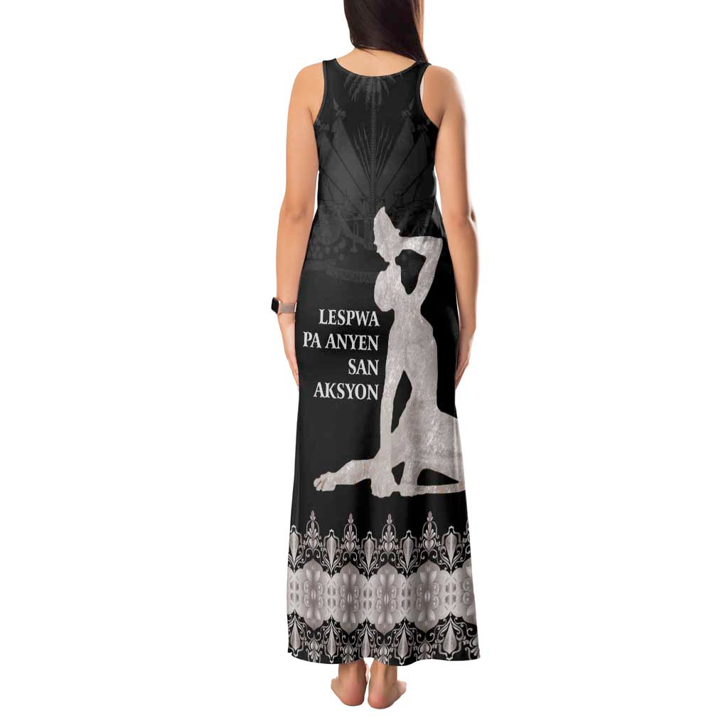 Haiti Neg Marron Silver Tank Maxi Dress Hope is Nothing Without Action - Wonder Print Shop