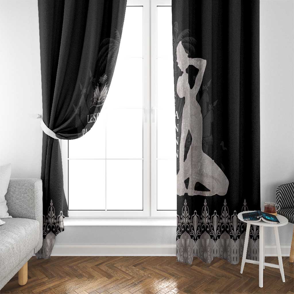 Haiti Neg Marron Silver Window Curtain Hope is Nothing Without Action - Wonder Print Shop