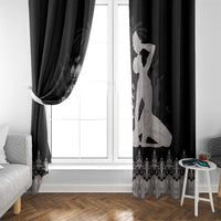 Haiti Neg Marron Silver Window Curtain Hope is Nothing Without Action - Wonder Print Shop