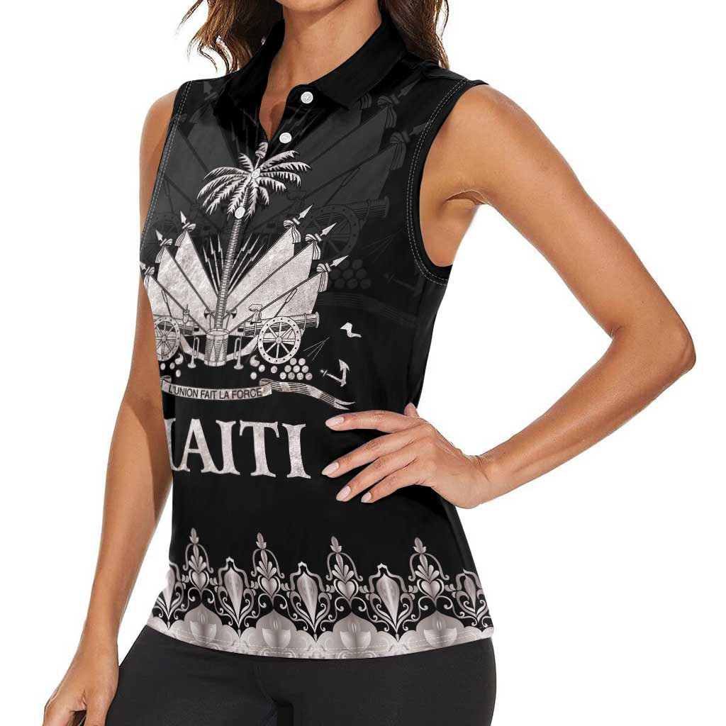 Haiti Neg Marron Silver Women Sleeveless Polo Shirt Hope is Nothing Without Action - Wonder Print Shop