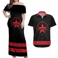 Personalized Zapatista Territories Couples Matching Off Shoulder Maxi Dress and Hawaiian Shirt EZLN Everything For Everyone Nothing For Us - Wonder Print Shop