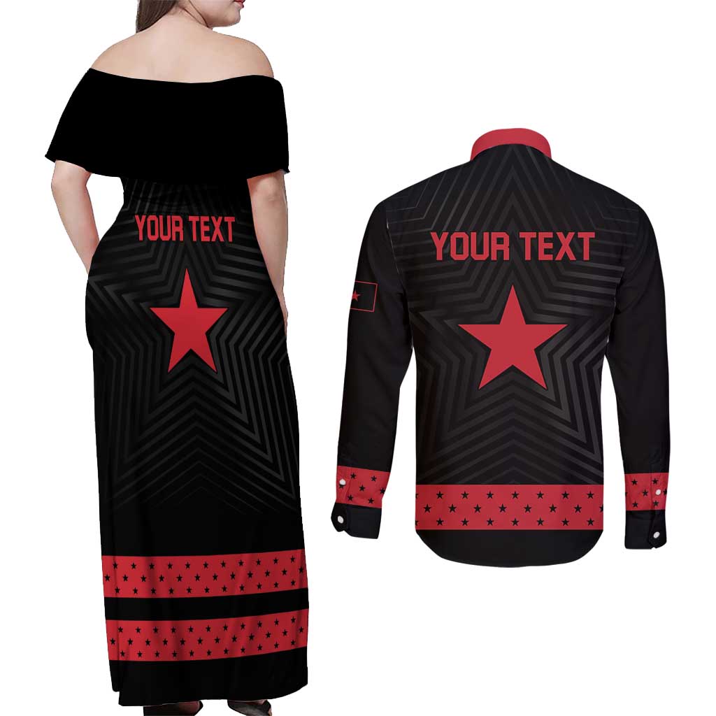 Personalized Zapatista Territories Couples Matching Off Shoulder Maxi Dress and Long Sleeve Button Shirt EZLN Everything For Everyone Nothing For Us - Wonder Print Shop