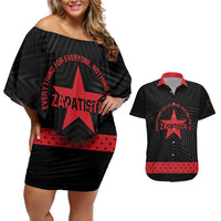 Personalized Zapatista Territories Couples Matching Off Shoulder Short Dress and Hawaiian Shirt EZLN Everything For Everyone Nothing For Us - Wonder Print Shop