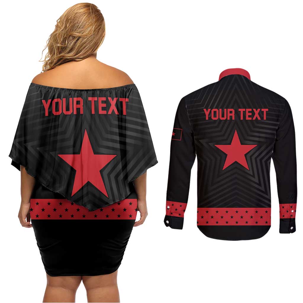Personalized Zapatista Territories Couples Matching Off Shoulder Short Dress and Long Sleeve Button Shirt EZLN Everything For Everyone Nothing For Us - Wonder Print Shop