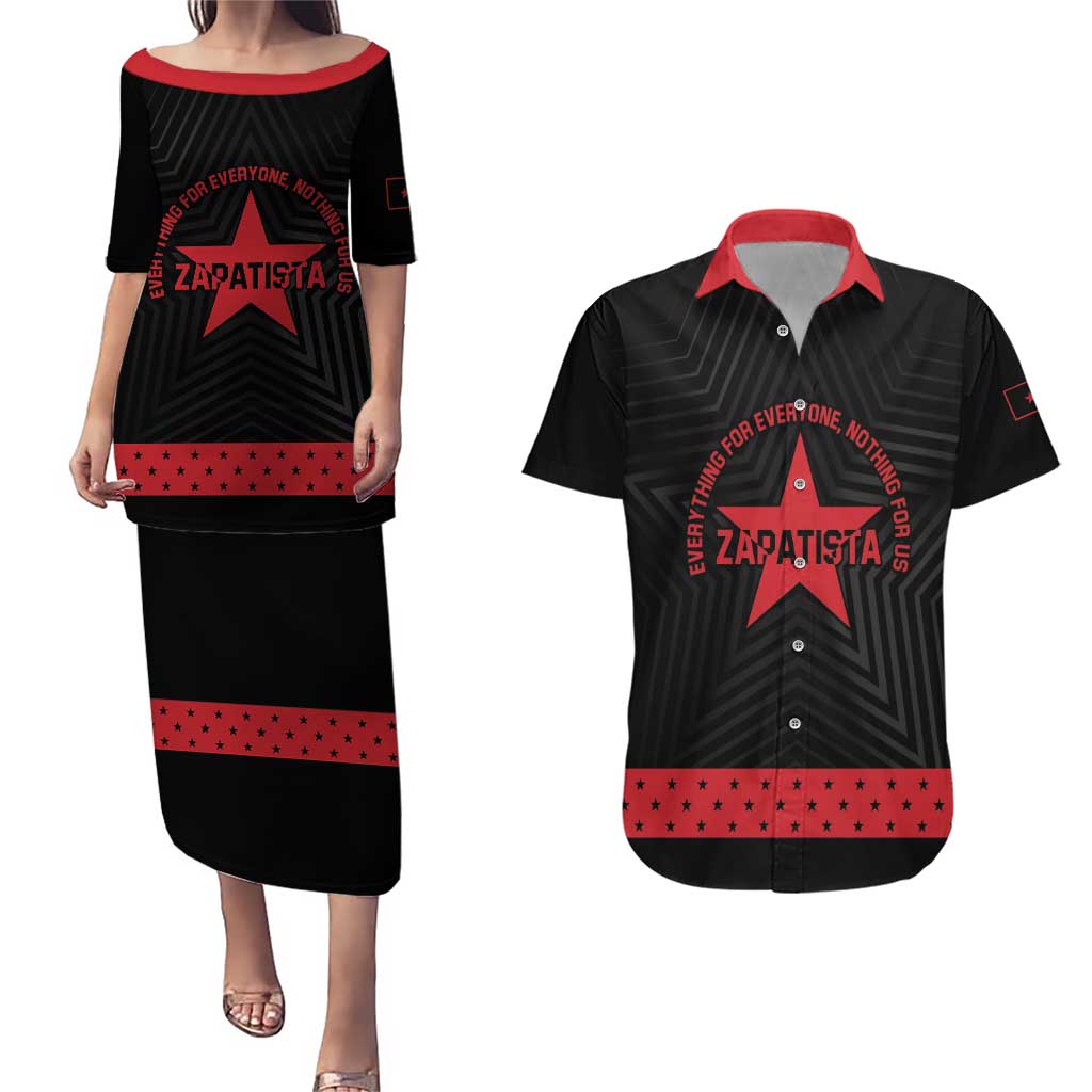Personalized Zapatista Territories Couples Matching Puletasi and Hawaiian Shirt EZLN Everything For Everyone Nothing For Us - Wonder Print Shop