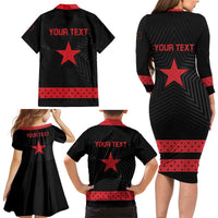 Personalized Zapatista Territories Family Matching Long Sleeve Bodycon Dress and Hawaiian Shirt EZLN Everything For Everyone Nothing For Us - Wonder Print Shop