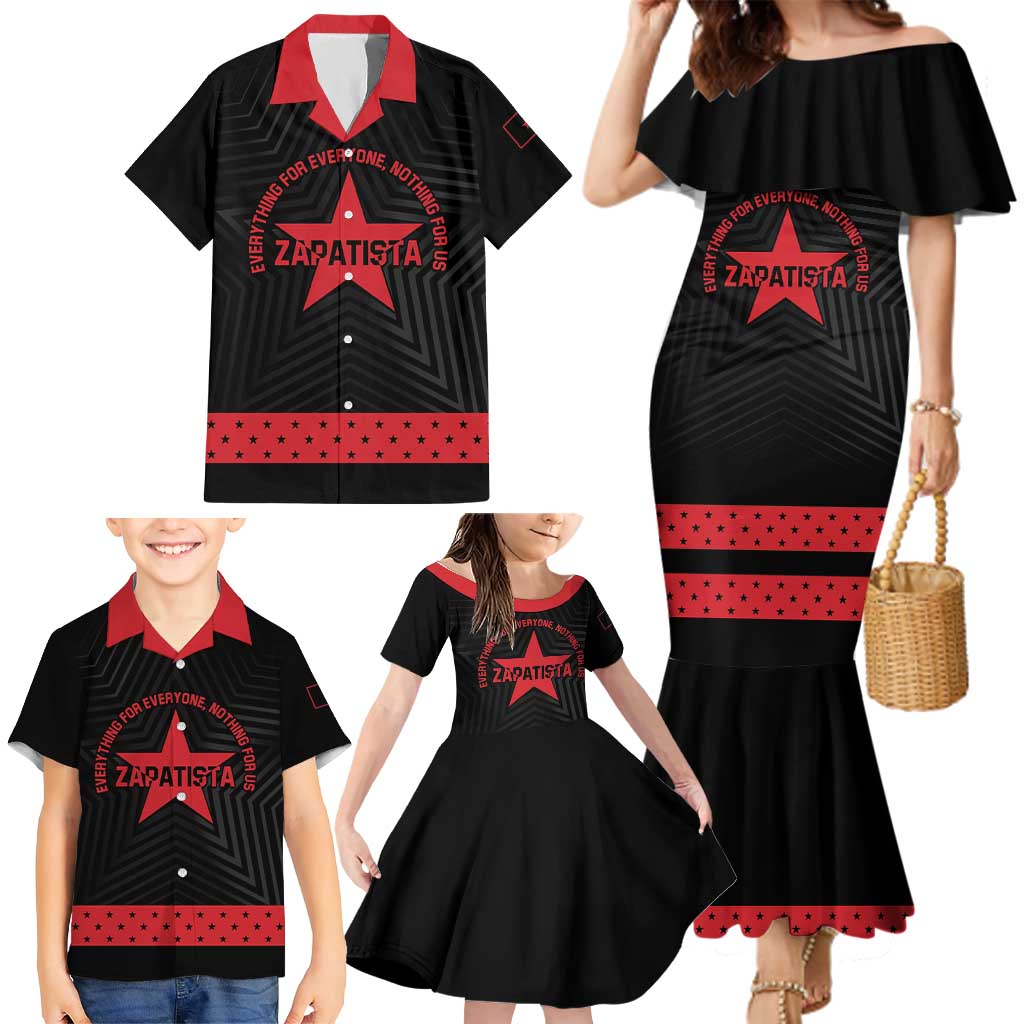 Personalized Zapatista Territories Family Matching Mermaid Dress and Hawaiian Shirt EZLN Everything For Everyone Nothing For Us - Wonder Print Shop