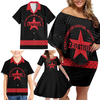 Personalized Zapatista Territories Family Matching Off Shoulder Short Dress and Hawaiian Shirt EZLN Everything For Everyone Nothing For Us - Wonder Print Shop