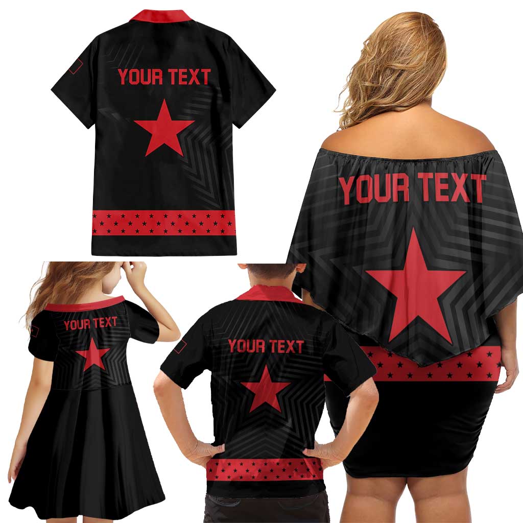 Personalized Zapatista Territories Family Matching Off Shoulder Short Dress and Hawaiian Shirt EZLN Everything For Everyone Nothing For Us - Wonder Print Shop