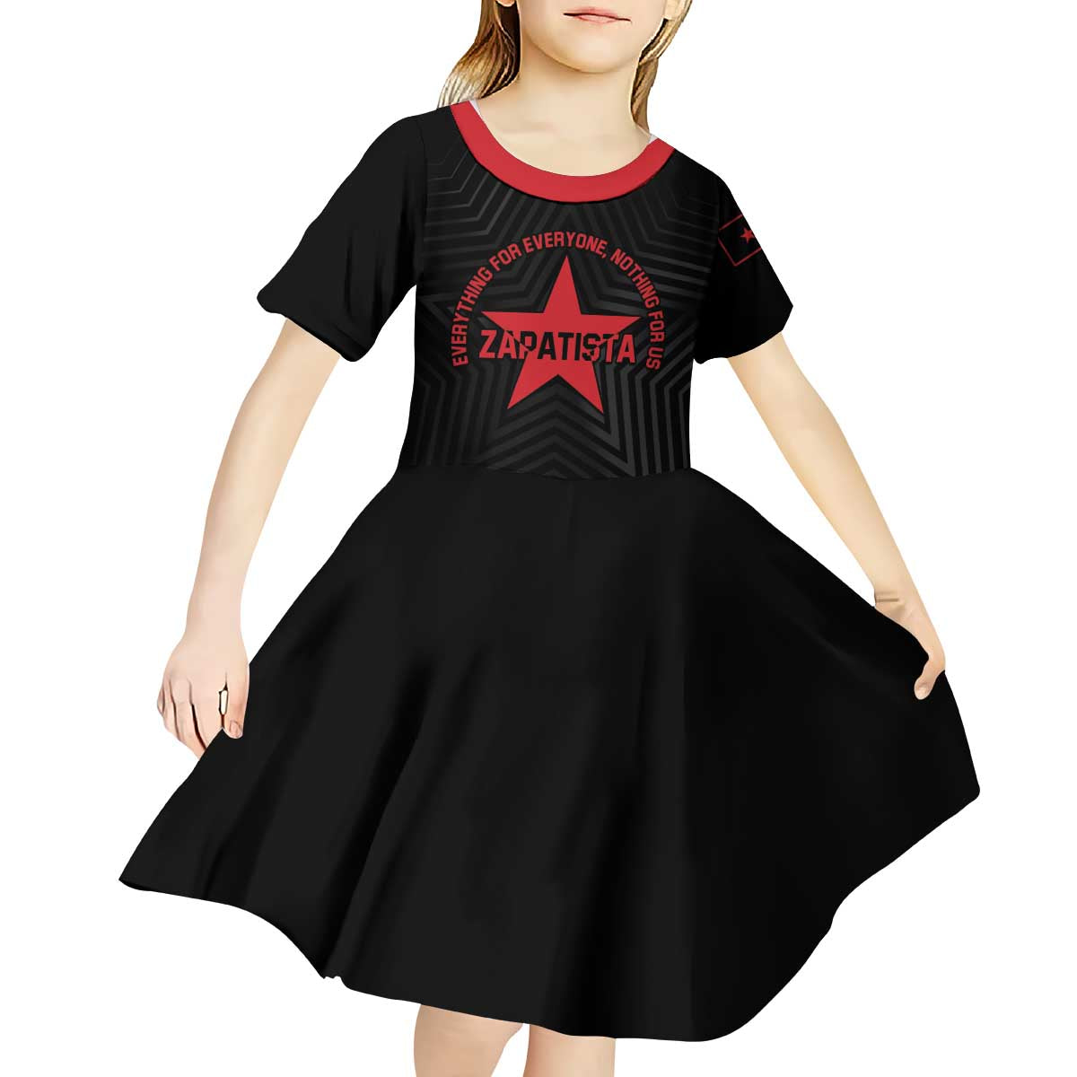 Personalized Zapatista Territories Kid Short Sleeve Dress EZLN Everything For Everyone Nothing For Us - Wonder Print Shop