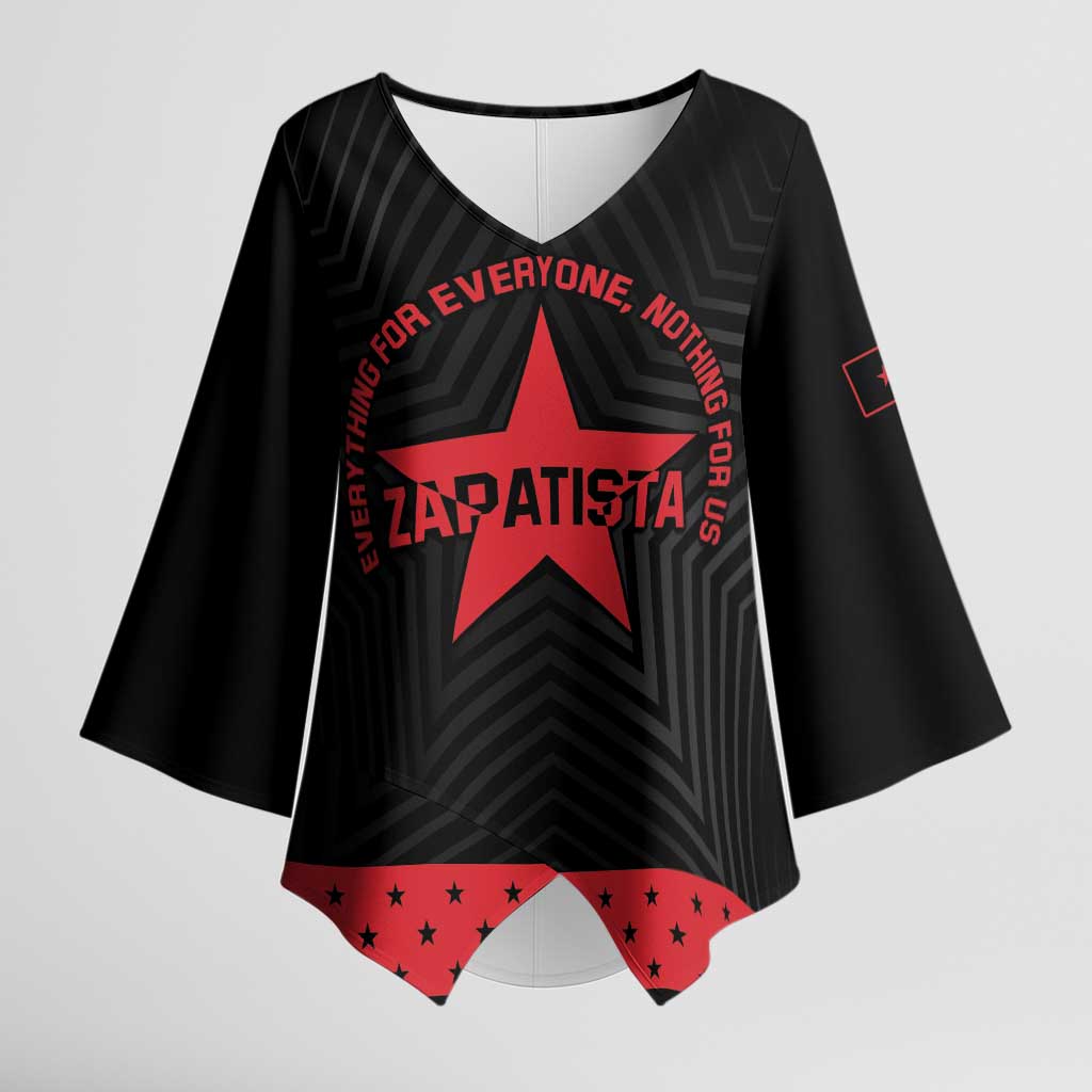 Personalized Zapatista Territories Kimono Sleeve Blouse EZLN Everything For Everyone Nothing For Us - Wonder Print Shop