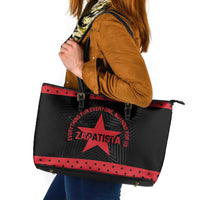 Zapatista Territories Leather Tote Bag EZLN Everything For Everyone Nothing For Us - Wonder Print Shop